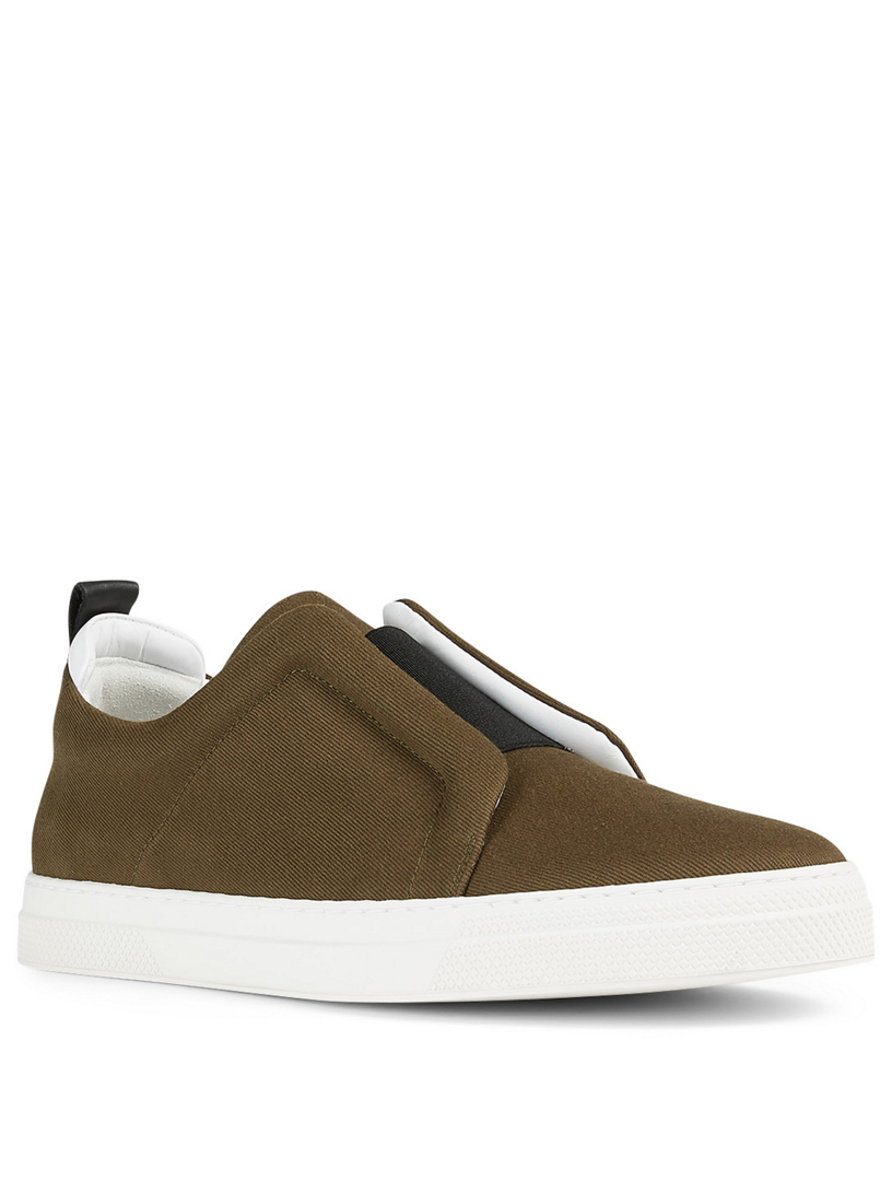 PIERRE HARDY Cotton Drill Slip-On Sneakers Mens Green