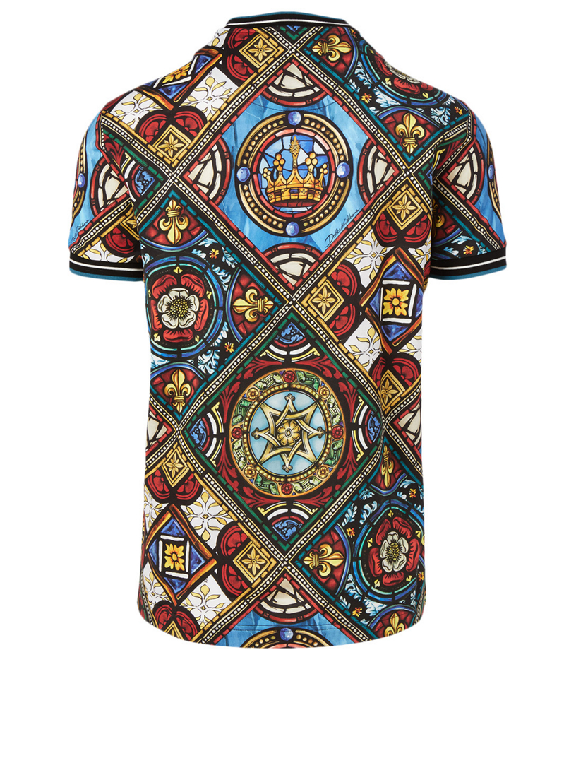 DOLCE & GABBANA Cotton T-Shirt With Stained Glass Print | Holt Renfrew  Canada