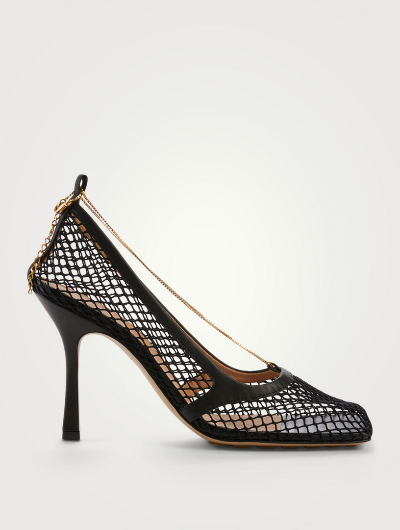 mesh bottega heels