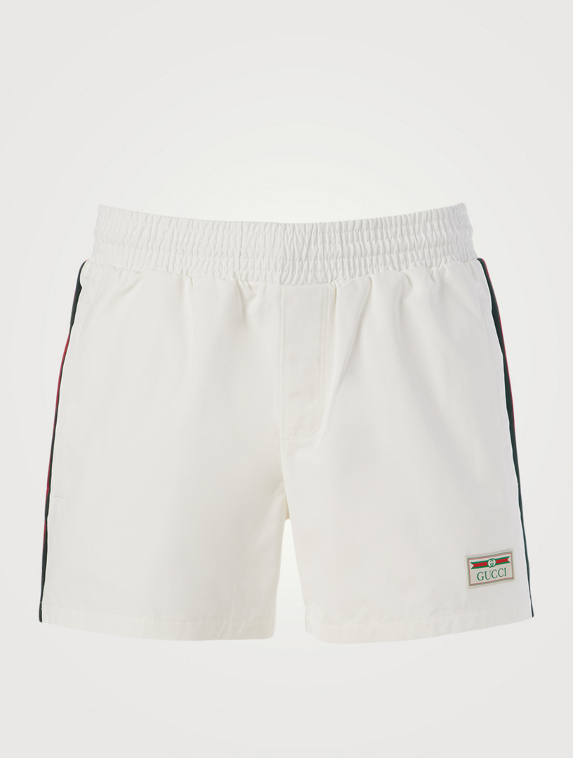 white gucci swim trunks