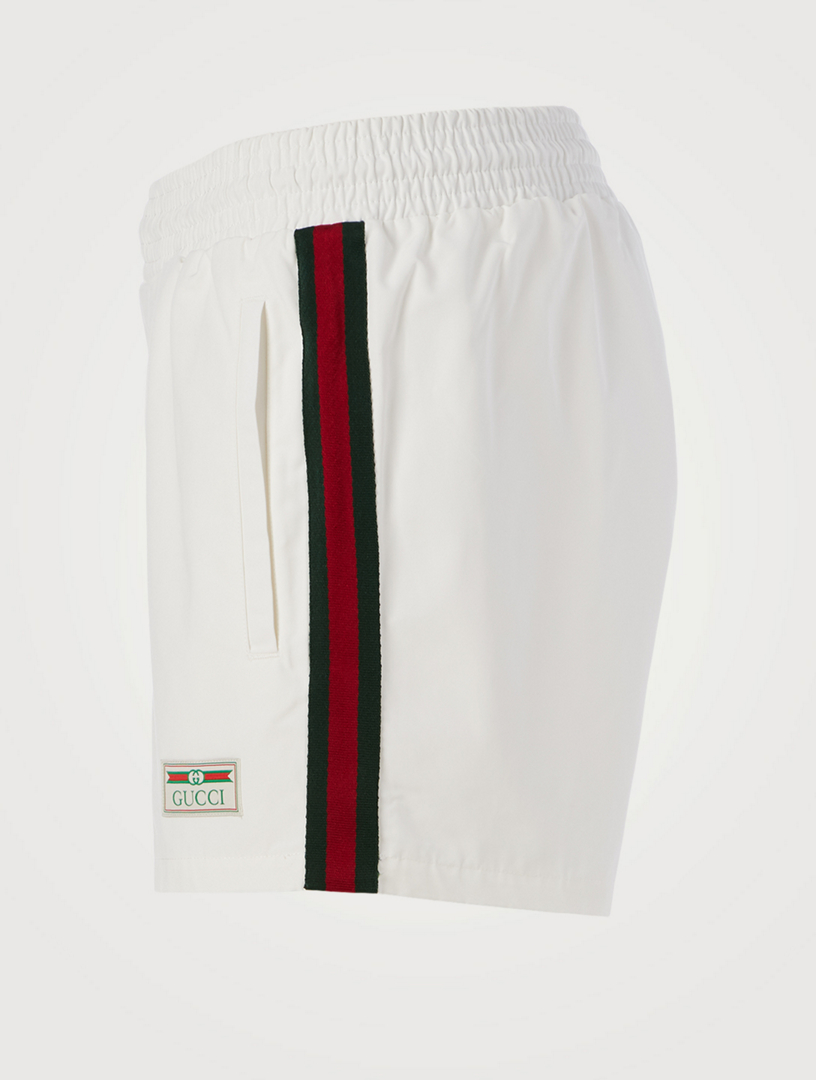 white gucci swim shorts