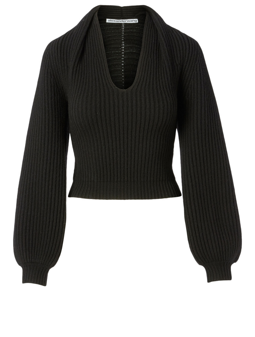 ALEXANDER WANG Wool And Cashmere Draped Neck Sweater | Holt Renfrew Canada