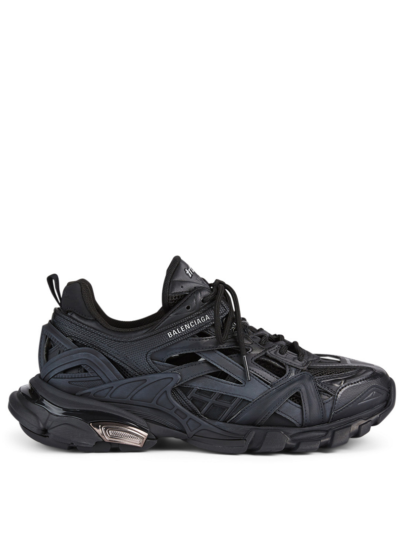 Balenciaga Men s Mixed Media Leather Track Sneakers in