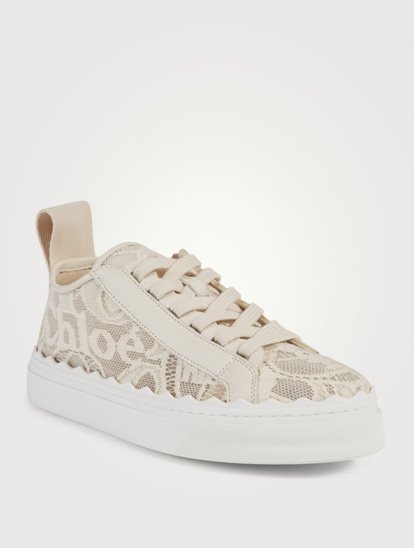chloe lace sneakers black
