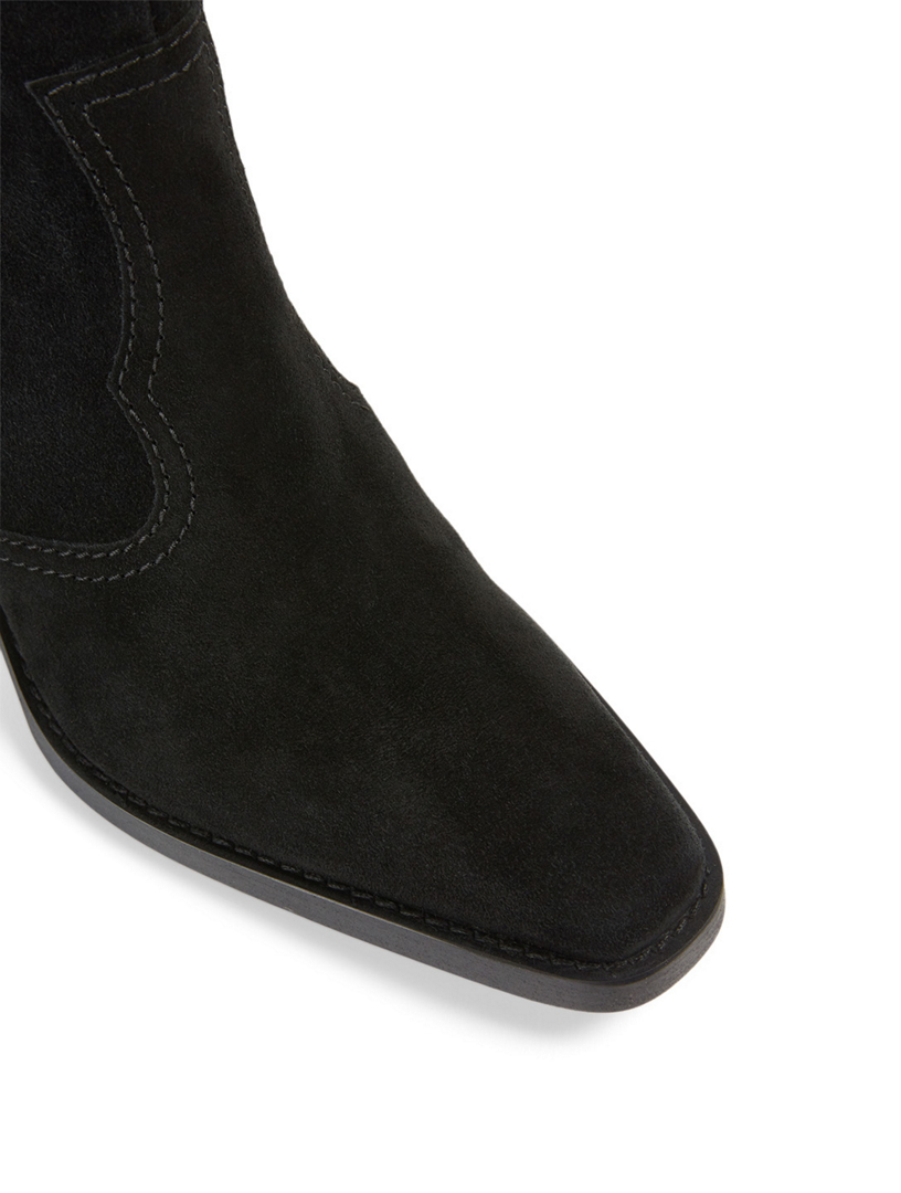ganni western suede ankle boots