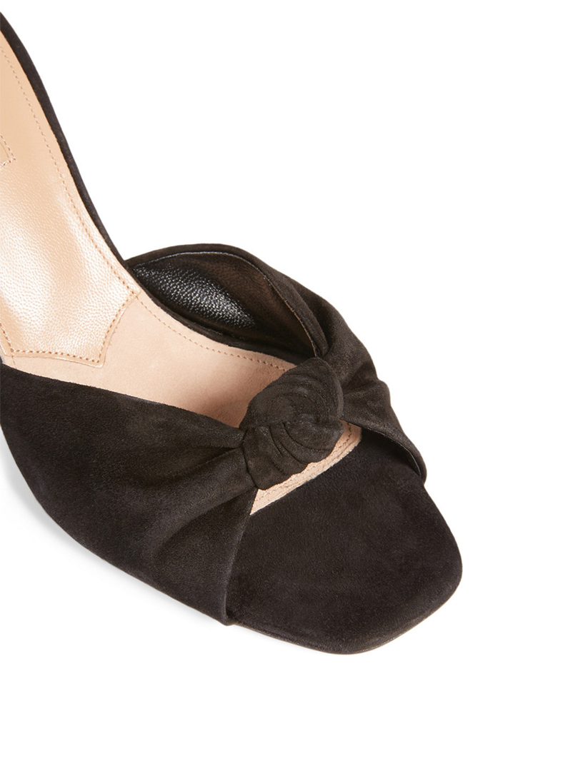 AQUAZZURA Pasha 75 Suede Heeled Mule Sandals Holt Renfrew Canada