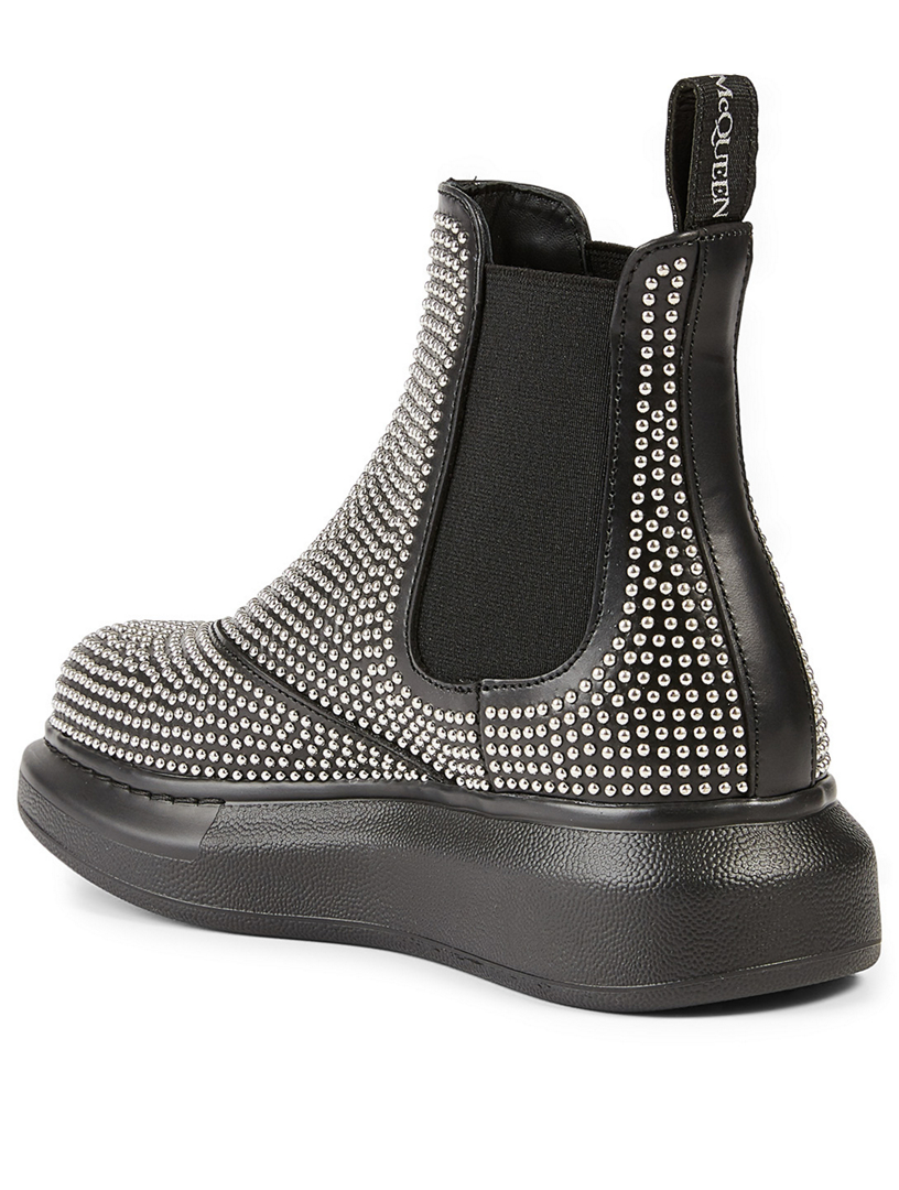 black chelsea boots with studs