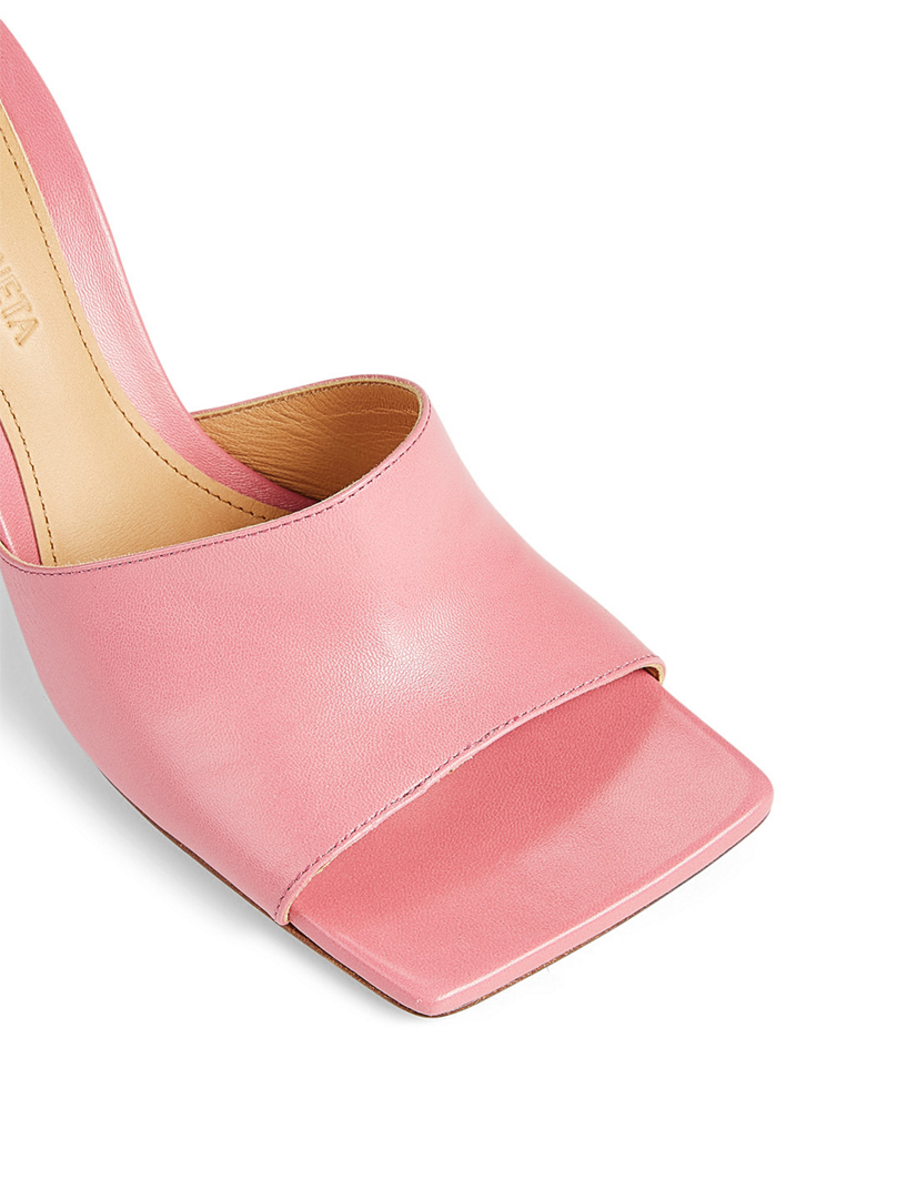 pink heeled mules
