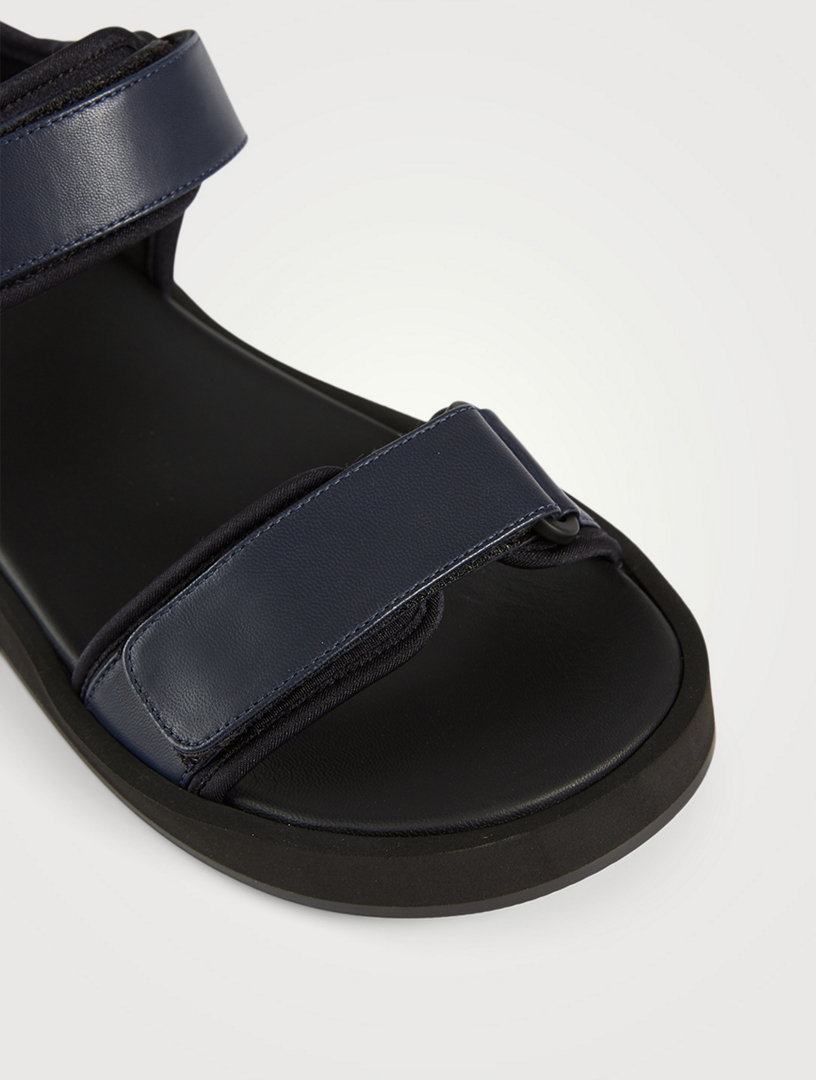 flat hook and loop strap sandals