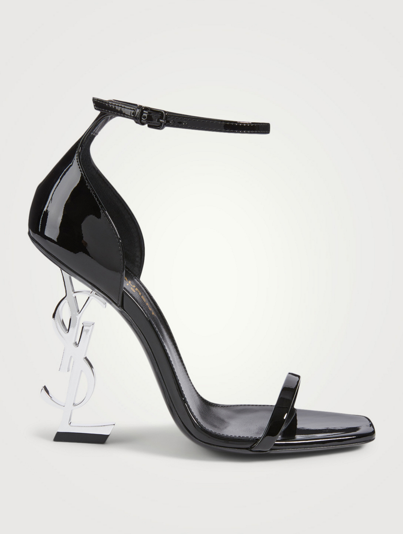 silver ysl sandals