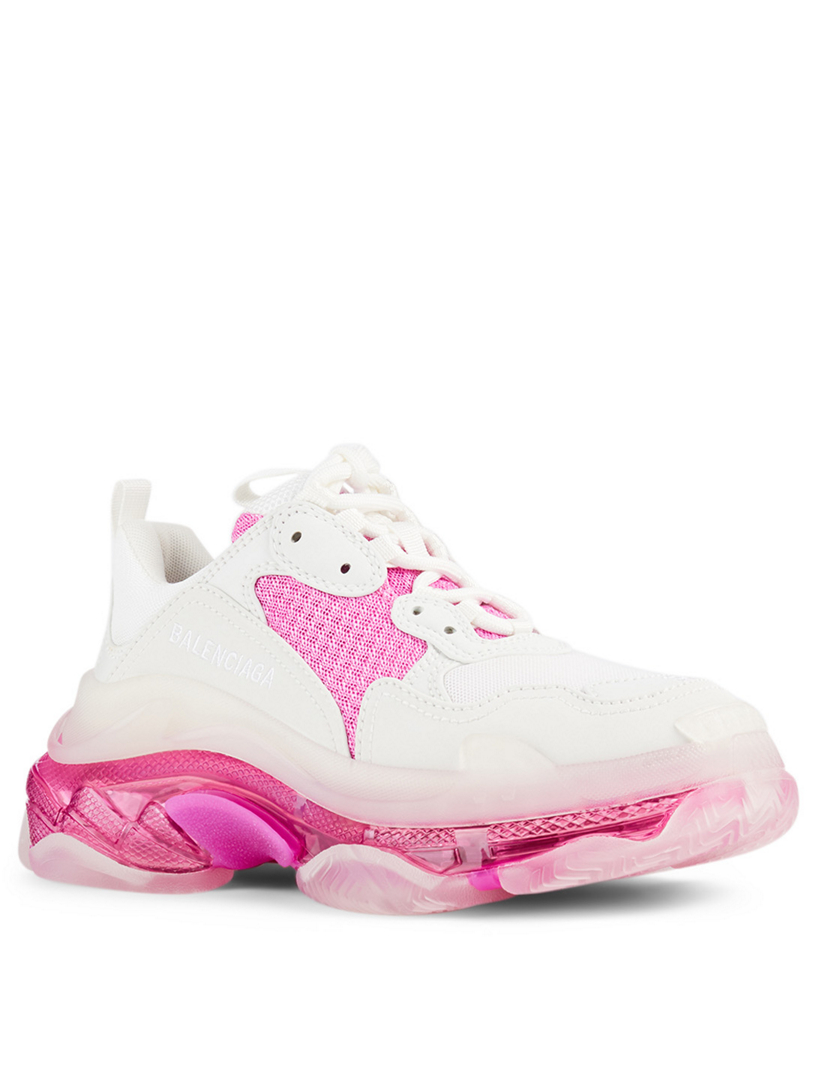 balenciaga triple s white clear sole women's