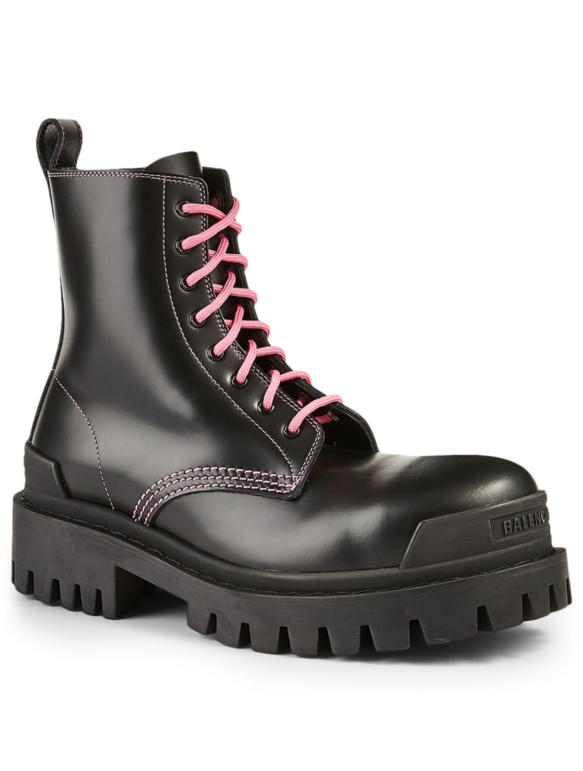 BALENCIAGA Strike Leather Combat Boots | Holt Renfrew Canada