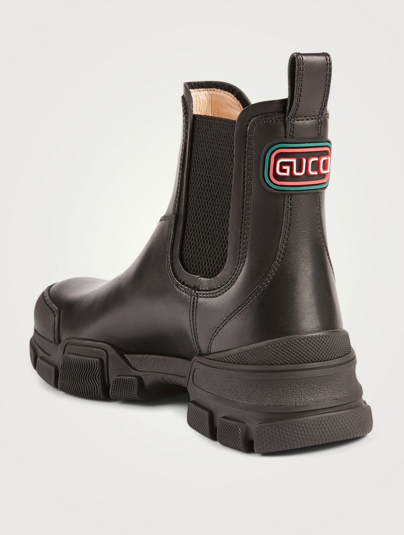 gucci women's black leather ankle boots