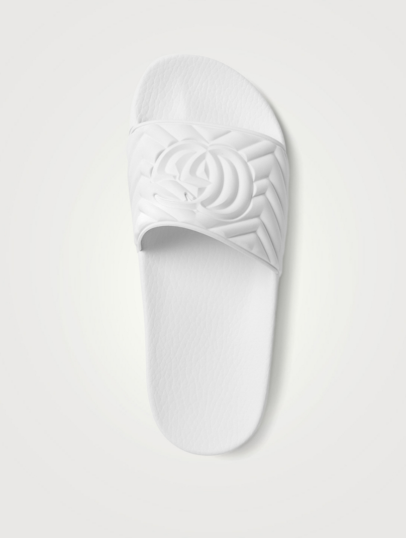 GUCCI Matelassé Rubber Slide Sandals 