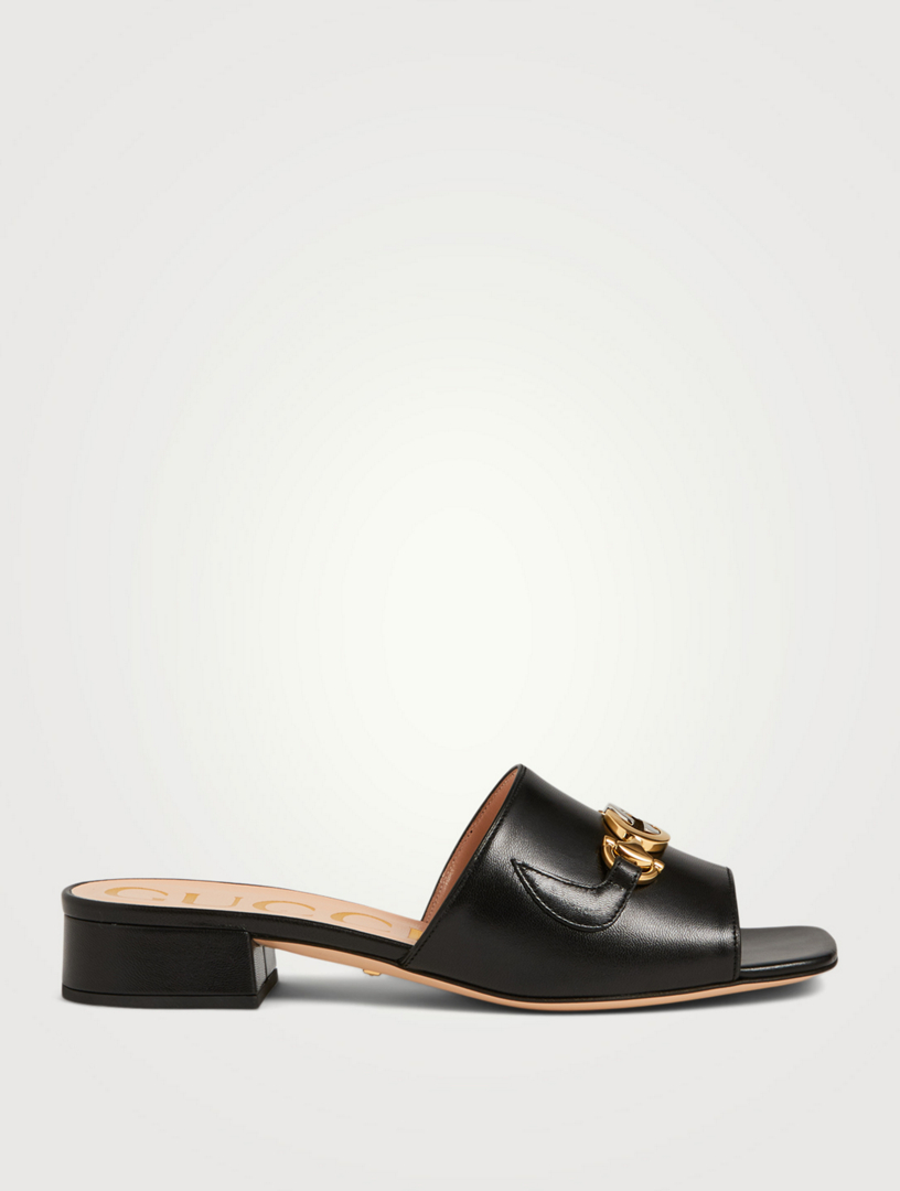 gucci leather slide sandal