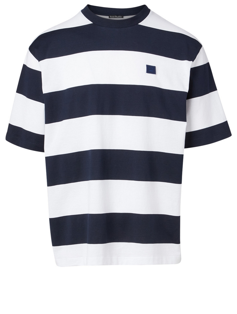 ACNE STUDIOS Face T-Shirt In Stripe Print | Holt Renfrew Canada