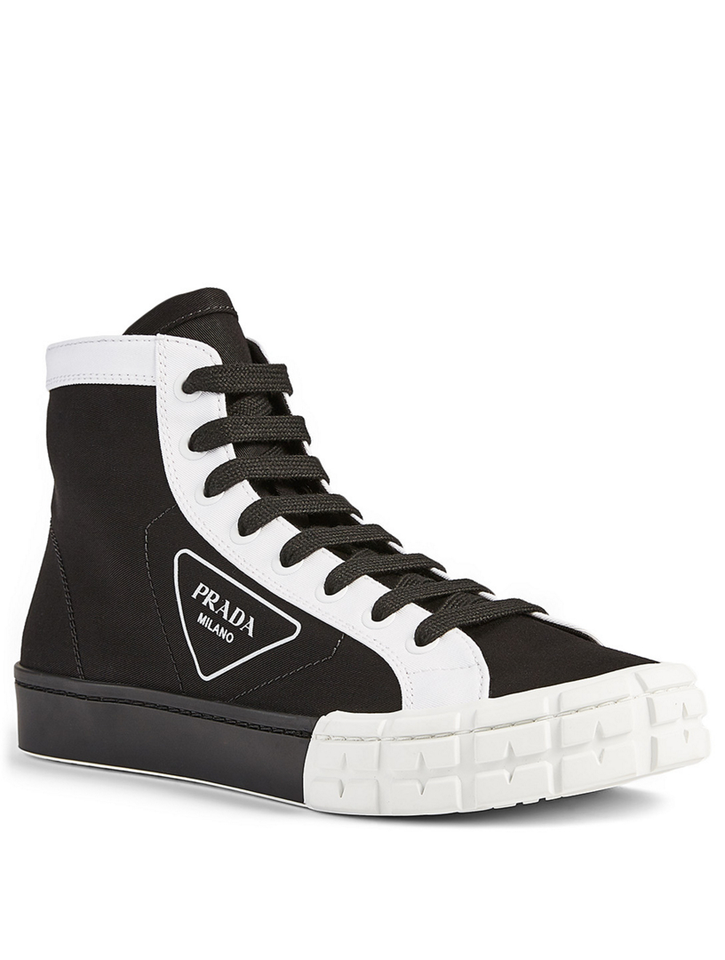 PRADA Gabardine Logo High-Top Sneakers | Holt Renfrew Canada