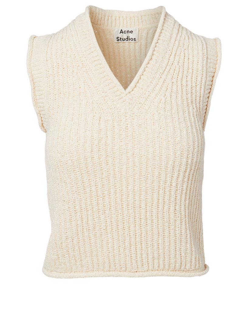 cotton v neck vest
