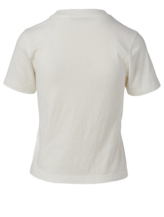 ACNE STUDIOS Cropped T-Shirt In Headquarter Print Women's White