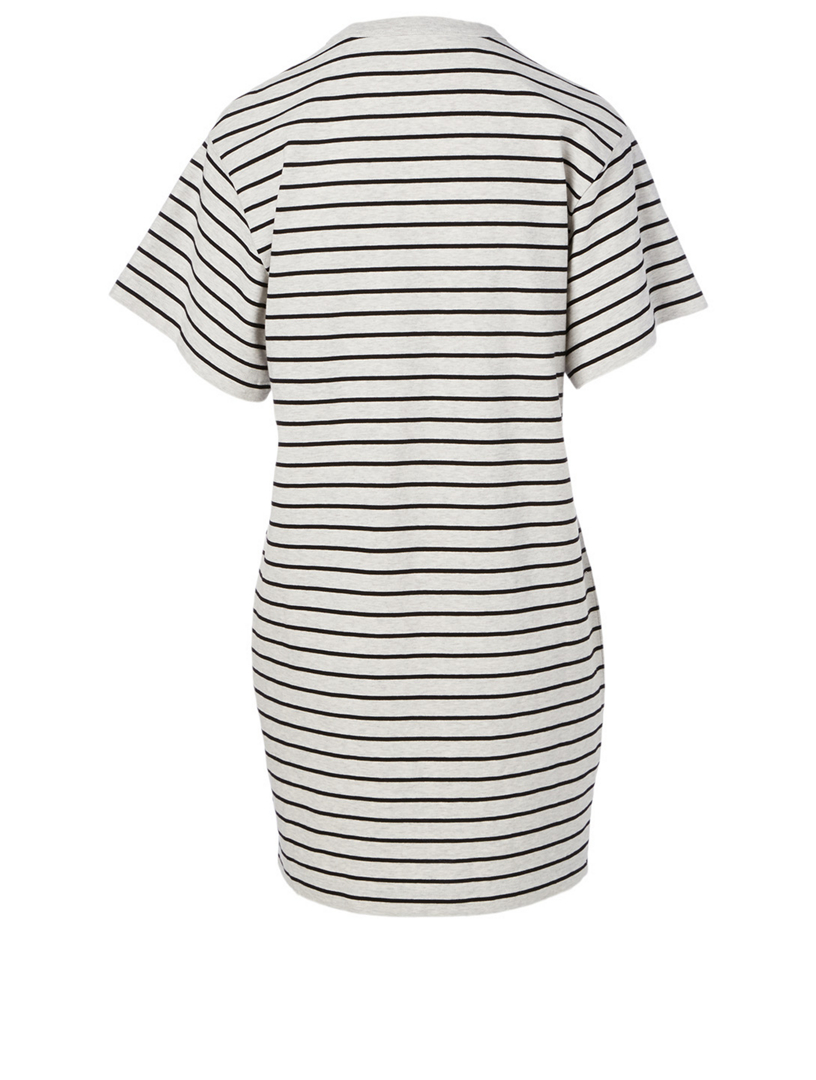 ALEXANDERWANG.T Cotton Short-Sleeve Dress In Striped Print Women's Multi