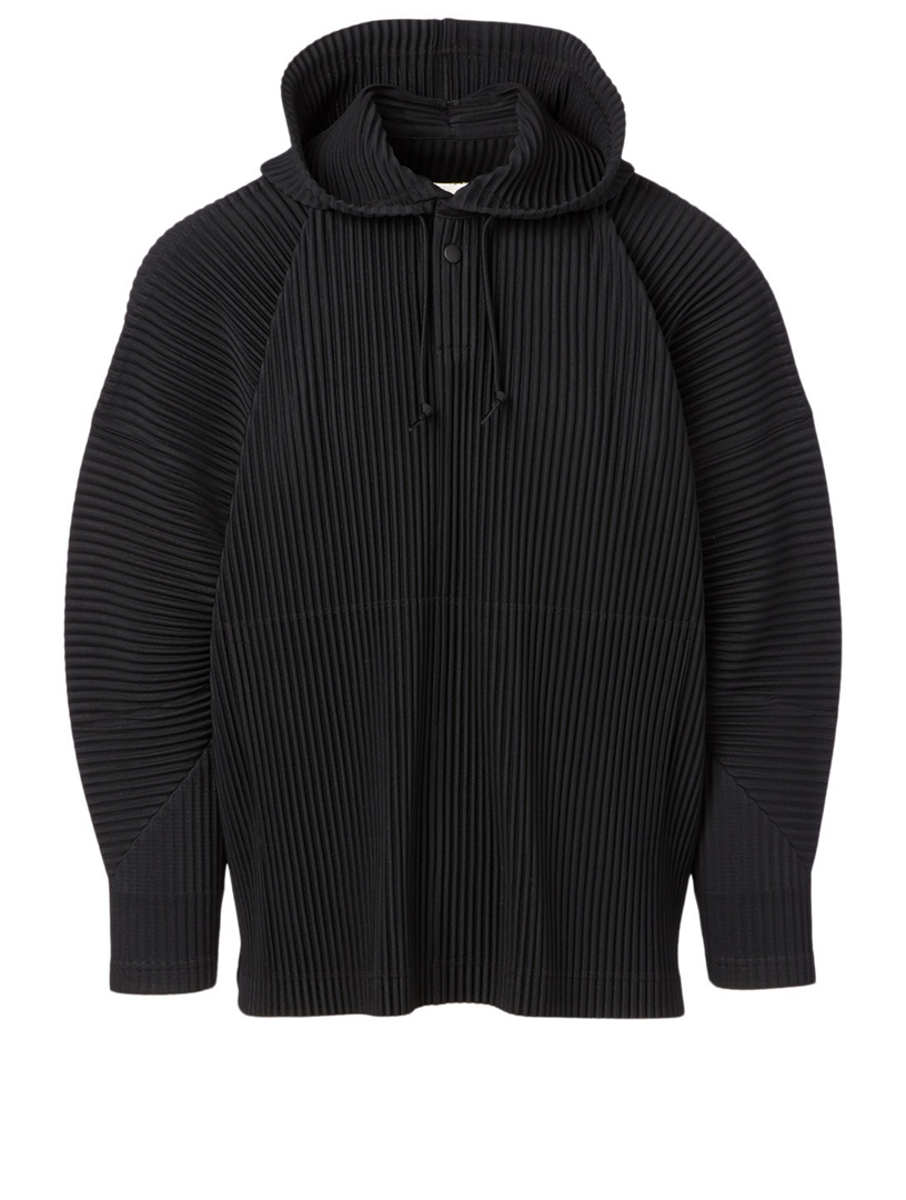 pleated hoodie jacket