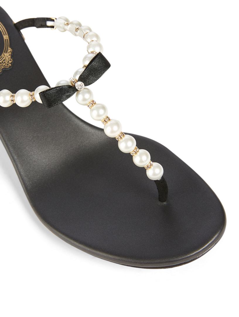pearl thong sandals