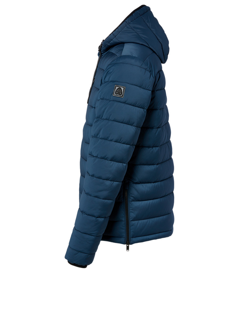 moose knuckles lightweight hooded down coat