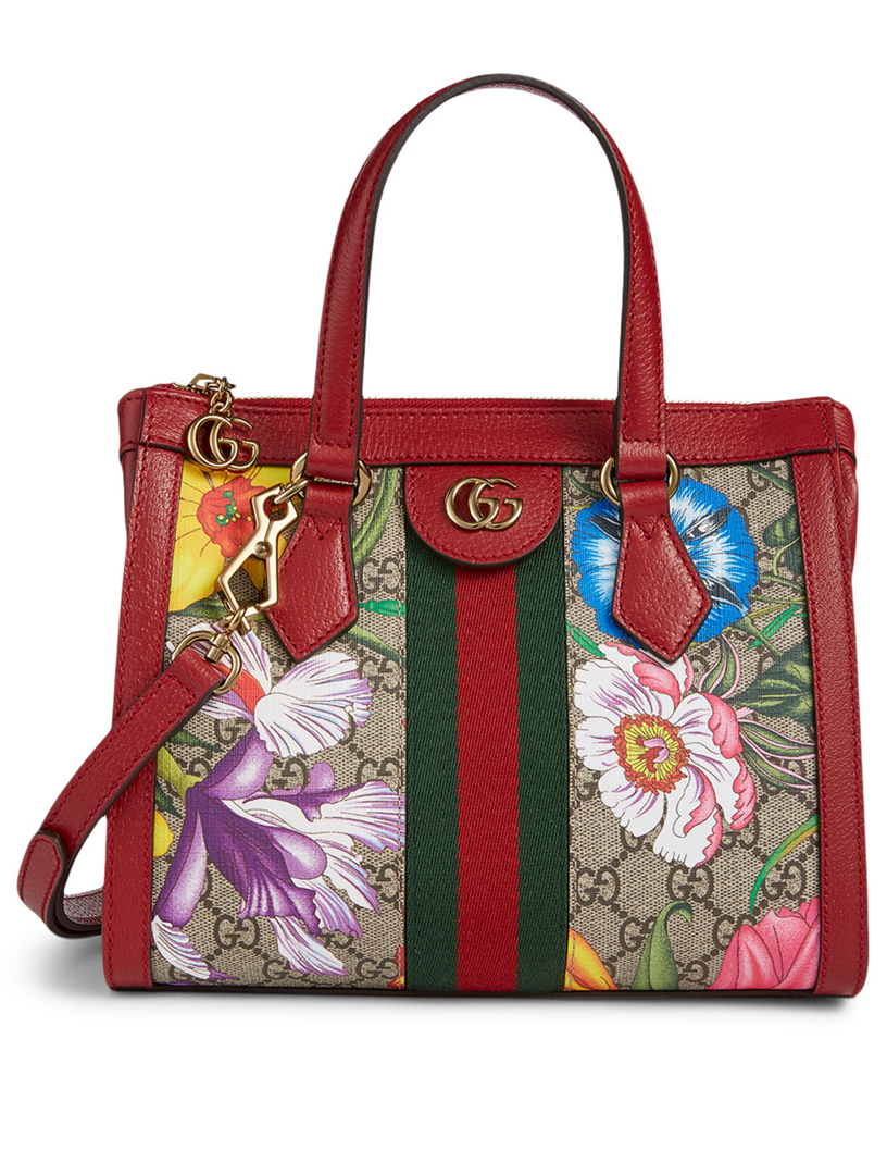  GUCCI  Small  Ophidia  GG  Flora Top Handle Tote  Bag  Holt 