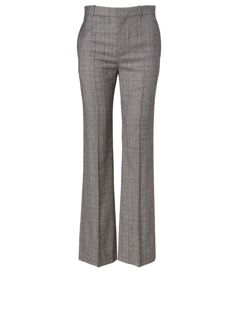 BALENCIAGA Wool High-Waisted Pants In Check Print | Holt Renfrew Canada