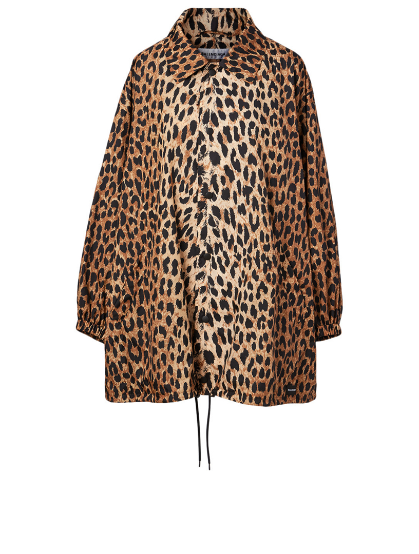 balenciaga leopard coat