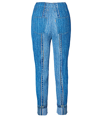 PLEATS PLEASE ISSEY MIYAKE Two Tone Pants In Denim Print Women's Blue
