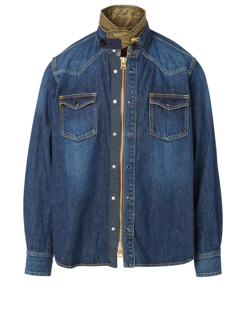 SACAI Cotton Denim Shirt | Holt Renfrew Canada