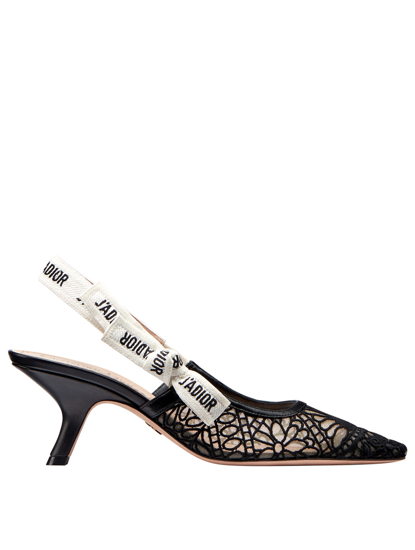 DIOR J'Adior Lace Embroidered Fabric Slingback Pumps | Holt Renfrew Canada