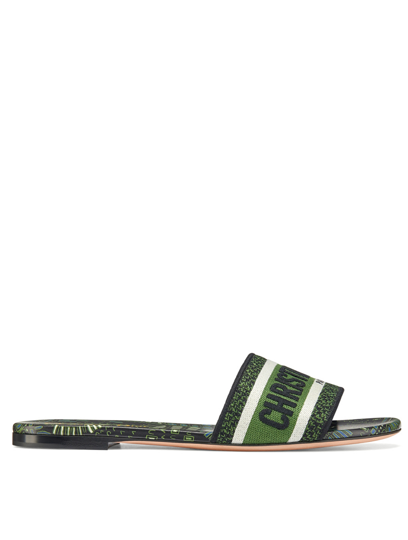 DIOR Dway Embroidered Cotton Slide Sandals | Holt Renfrew Canada