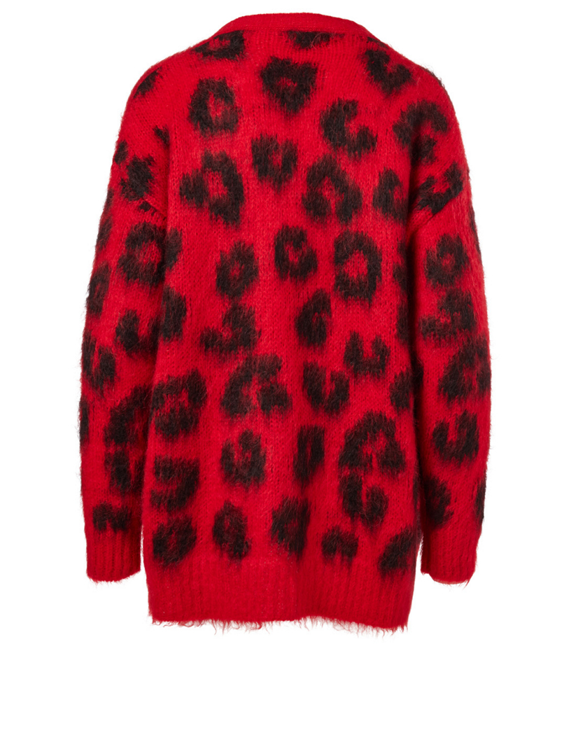 MIU MIU Mohair-Blend Cardigan In Leopard Print | Holt Renfrew Canada