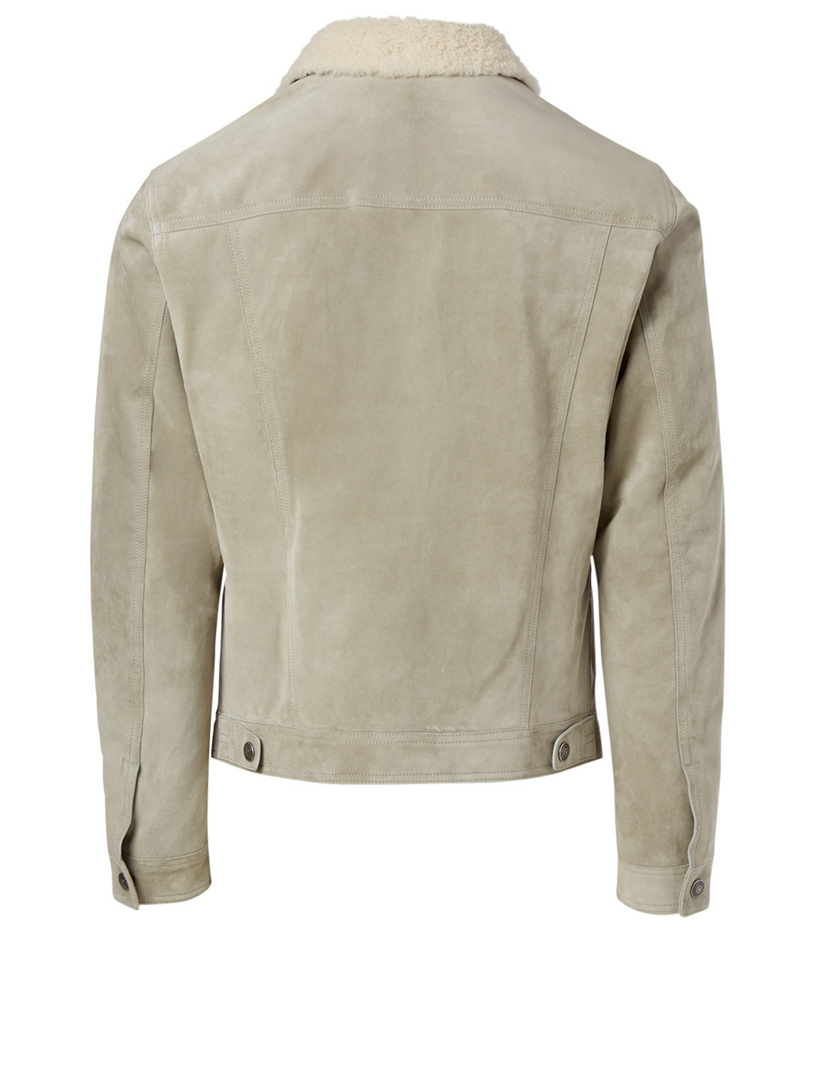 TOM FORD Suede Trucker Jacket With Shearling Collar | Holt Renfrew Canada
