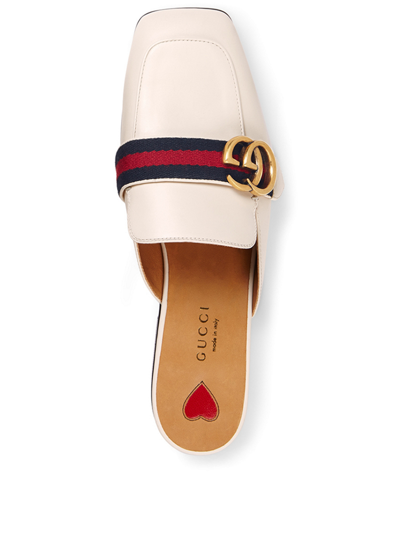 gucci leather slipper white