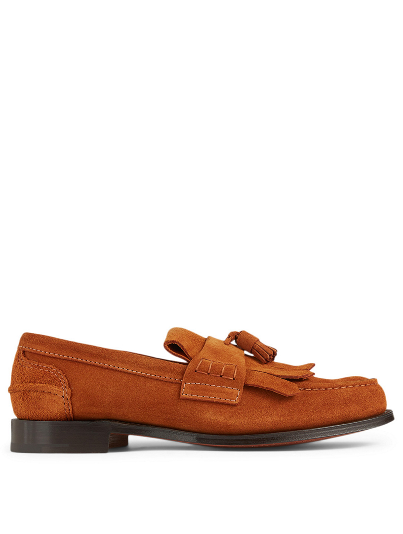 CHURCH'S Oreham Suede Fringed Loafers | Holt Renfrew Canada