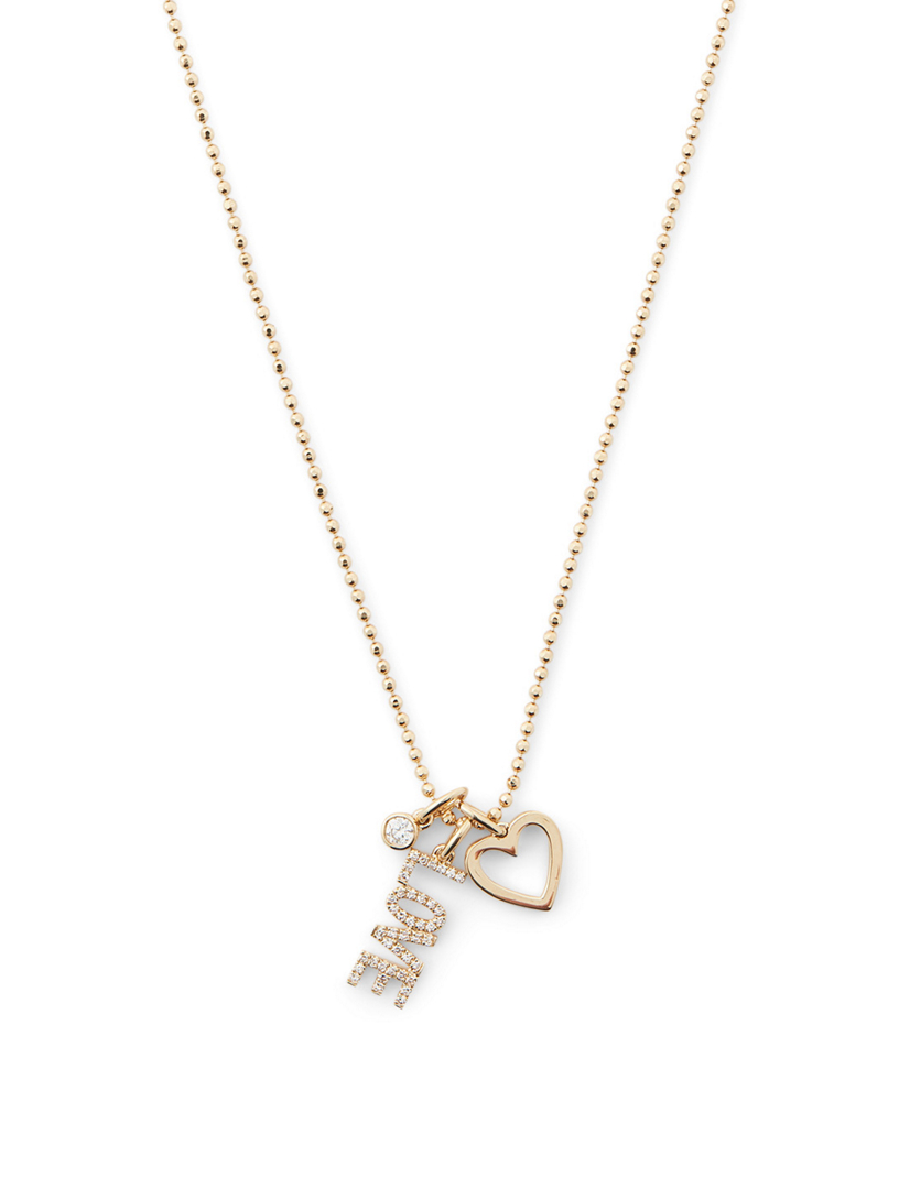 EF COLLECTION 14K Gold Love Charm Necklace With Diamonds | Holt Renfrew ...