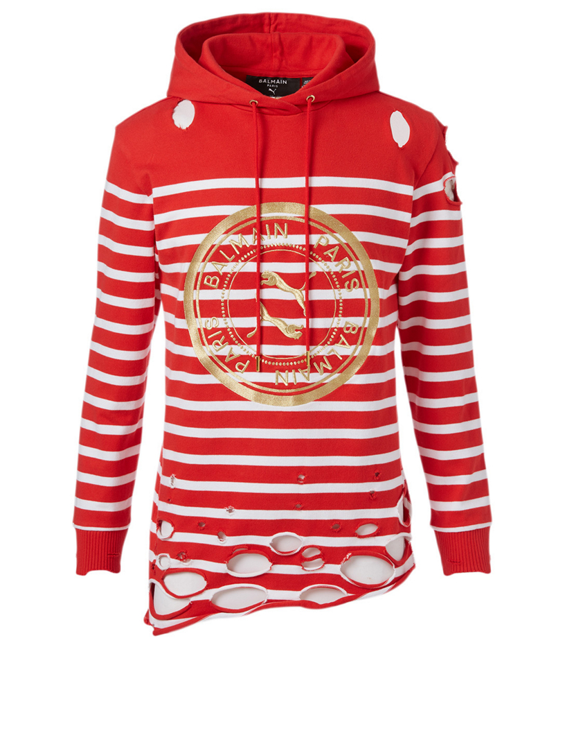 balmain red hoodie