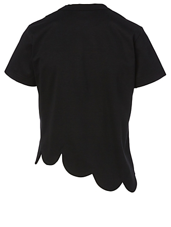 NOIR KEI NINOMIYA Tee-shirt festonné en coton Femmes Noir