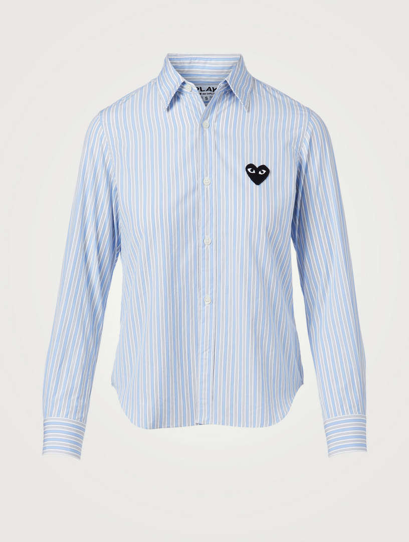 comme des garcons striped button up shirt