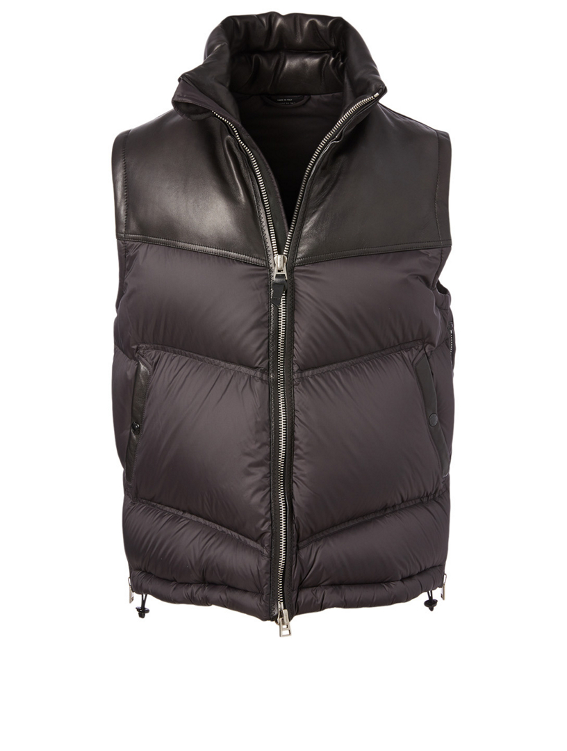 TOM FORD Nylon And Leather Down Vest | Holt Renfrew Canada