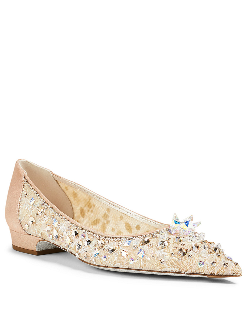 RENE CAOVILLA Cinderella 15 Crystal Lace Ballet Flats | Holt Renfrew Canada