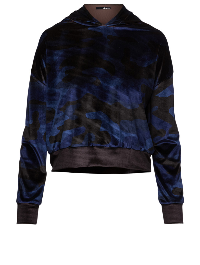 ULTRACOR Radon Velvet Crop Hoodie In Camo Print | Holt Renfrew Canada