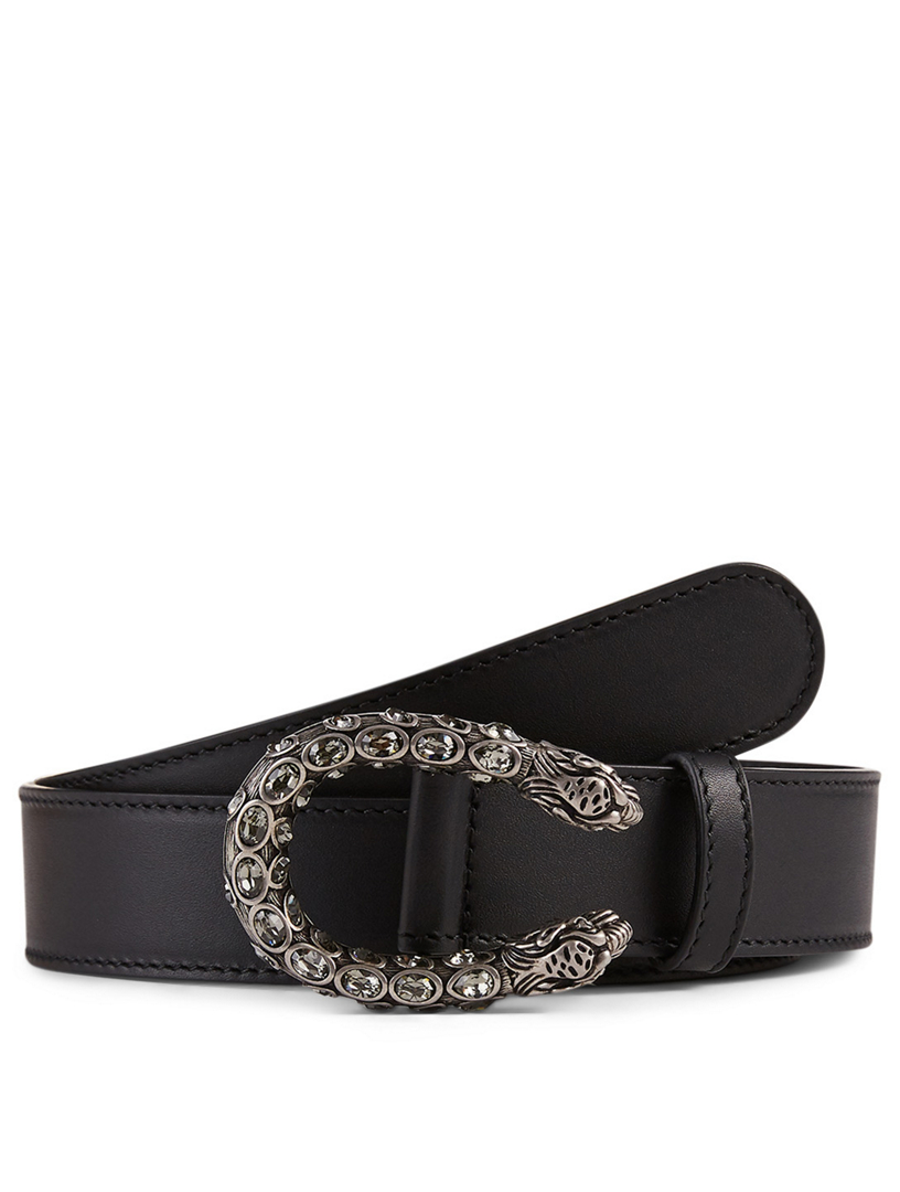 GUCCI Leather Belt With Crystal Dionysus Buckle | Holt Renfrew