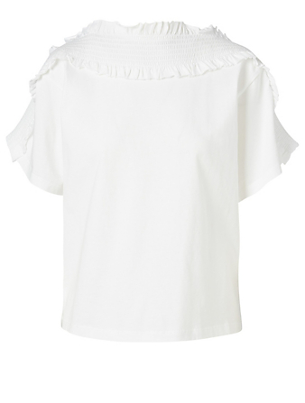 SEE BY CHLOÉ Tee-shirt à smock en coton Femmes Blanc