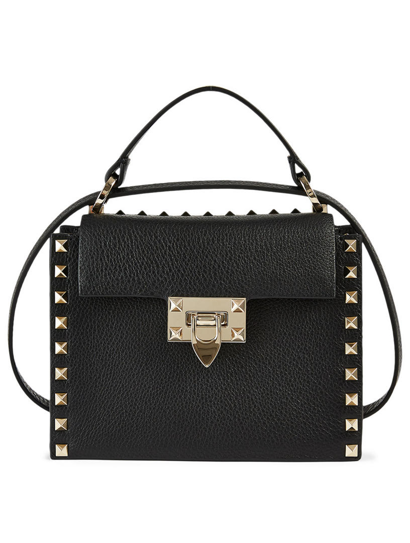 VALENTINO GARAVANI Small Rockstud Leather Top Handle Bag | Holt Renfrew