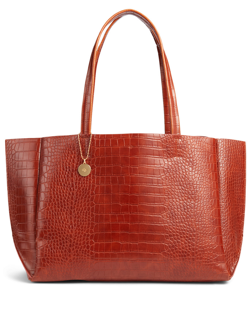 ELA Large Croc-Embossed Vegan Leather Tote Bag | Holt Renfrew