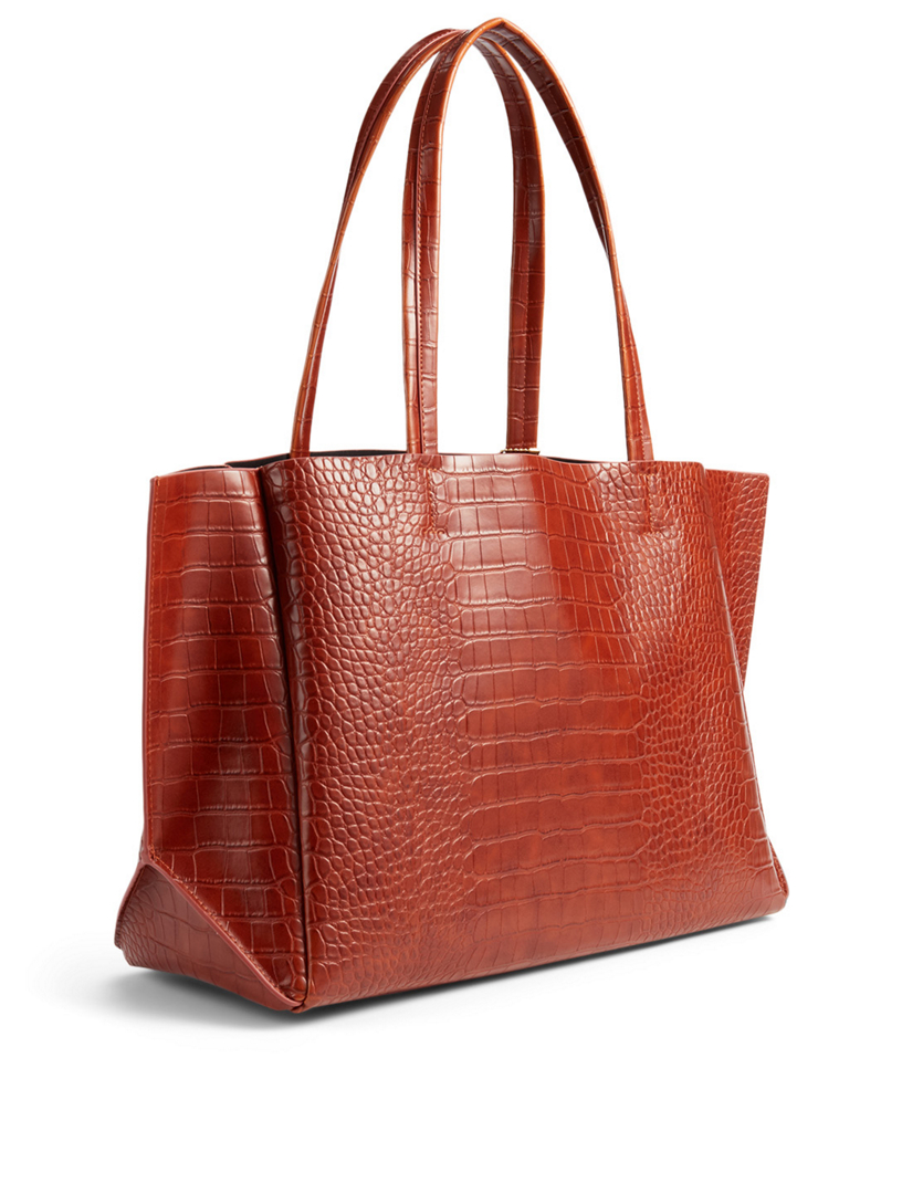 ELA Large CrocEmbossed Vegan Leather Tote Bag Holt Renfrew Canada